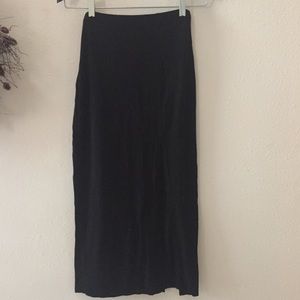Forever 21 knit black midi skirt with slit